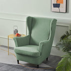 KRFOONN Stretch Wing Chair Slipcovers Jacquard 2 Piece Wingback Chair Covers - Image 2
