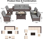 ALAULM 10 Pieces Outdoor Patio Furniture Set - Image 6