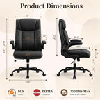 Office Chair, Leather Ergonomic Computer Desk Chair - Image 2