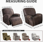 ANARACHON Leather Look Oversize Recliner Chair Covers, Thick 4 Pieces Recliner - Image 3