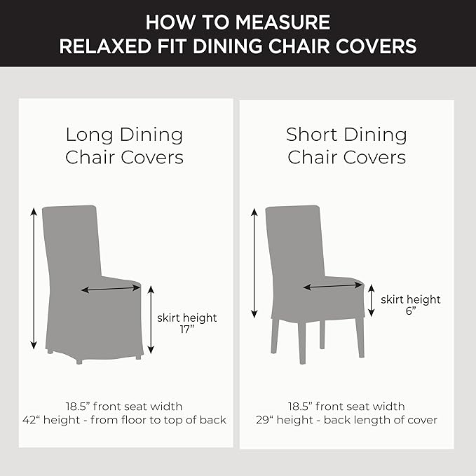 SureFit Cove Cotton Canvas Short Dining Room Chair Covers, Dining Chair Cover - Image 6
