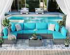 JAMFLY 7-Piece Outdoor Patio Furniture Set, Modular PE Rattan Sectional Sofa - Image 3