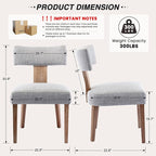 HNY Set of 6 Mid Century Modern Dining Chairs, Farmhouse Linen Fabric - Image 2