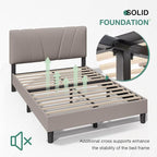 Novilla Queen Bed Frame with Headboard, Bed Frame Queen Size with Wood Slats - Image 9