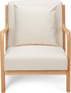 JOMEED Oak Wood Frame Mid Century Modern Accent Leisure Chair - Image 7