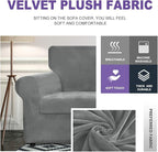 ZNSAYOTX Oversized Velvet 3 Piece Couch Cover - Image 3