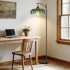 QIYIZM Glass Floor Lamp for Living Room, Mid Century Modern Brass Tall Lamp - Image 6
