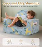 Kids Couch, 2-in-1 Soft Toddler Couch Fold Out - Image 4