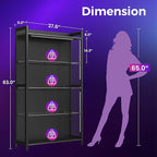 AODK Display Case with LED Lights, Display Cabinet with Glass Storage Shelves - Image 2