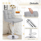 DUMOS Bar Stools Set of 2, 24 inch Counter Height Bar Stools, Upholstered - Image 3