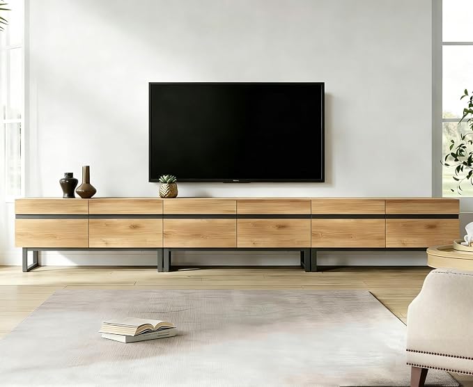 WAMPAT Modern TV Stand for 32-110 Inch TVs, Wood Entertainment Center by WAMPAT