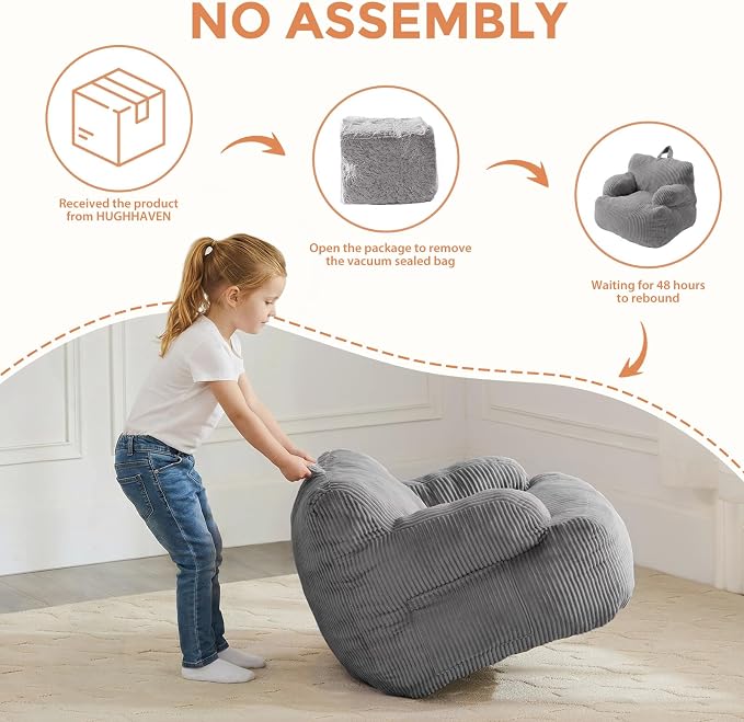 Bean Bag Chairs for Kids with Armrests, Comfy Kids Bean Bag Chair, Stuffed - Image 5