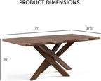 Furniture of America Nazaen II 71" Mid-Century Modern Solid Wood Live Edge - Image 3