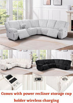 First of a Kind Pelle Collection Power Reclining Sectional Sofa - Image 5