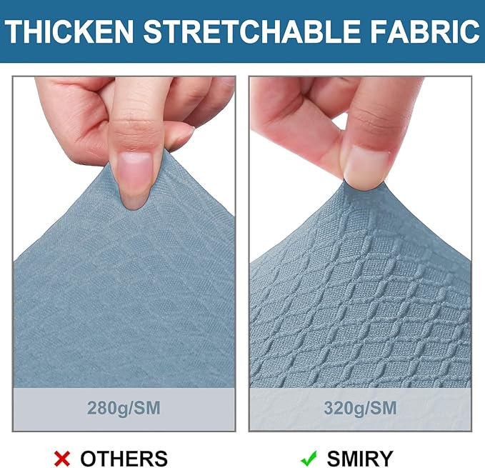 Smiry Waterproof Seat Covers for Dining Room Chairs Set of 4, Stretch Jacquard - Image 4