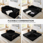 4-in-1 Folding Convertible Sofa Bed, 78 Inch Boneless Couch - Image 3
