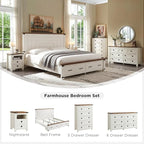 T4TREAM Farmhouse Nightstand Set of 2, Rustic End Table - Image 6