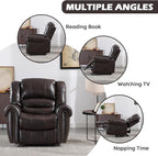 CANMOV Leather Recliner Chair Set of 2, Classic and Traditional Manual Recliner - Image 4