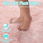 PAGISOFE 3x5 Pink Fluffy Shag Area Rugs - Image 5