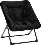 Comfy Saucer Chair for Adults, Soft Faux Fur Bedroom Chair, Accent Dorm Chairs by MordchilHF