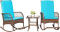 Greesum 3 Piece Outdoor Wicker Rocking Chairs Patio Furniture Set by BuynowfromGreesum