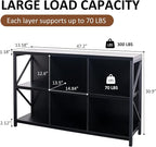 6 Cube Storage Organizer Bookshelf, Industrial Horizontal Bookcase, Accent - Image 2