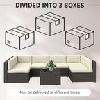 Outsunny 7 Piece Patio Furniture Set, Wicker Outdoor Sectional Sofa Set - Image 8