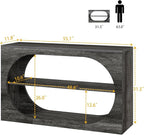 Console Table, 55-Inch Entryway Tables 3-Tier Wood Narrow Sofa Tables - Image 2