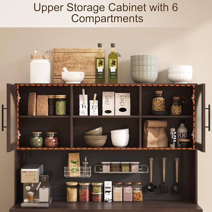 71" Pantry Cabinet, Kitchen Hutch Storage - Image 3