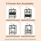 SUPERJARE Nightstand with Charging Station, Bed Side Table with Adjustable - Image 3