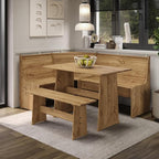 Furniture Dash Solid Wood Corner Dining Set 64.8" W x 19.9" D x 33.4" H- by FurnitureDash