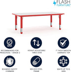 Flash Furniture Wren 23.625''W x 47.25''L Rectangular Red Plastic Height - Image 4