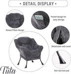 Tiita Lazy Chair with Ottoman, Modern Large Accent Lounge Chair, Leisure Sofa - Image 2