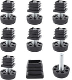 8Pcs Adjustable Leveling Feet, Square Insert Kit, Furniture Glide Leveler by Unknown