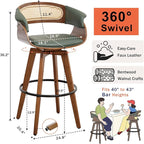 Set of 2 Rattan Swivel Bar Stools - Image 2