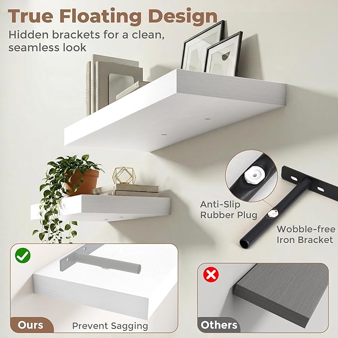 12 inch Deep Floating Shelves for Wall, 36 inch Wide Engineered Wood Wall - Image 4