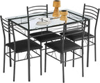 VECELO Dining Table Set for 4, 5-Piece Glass Kitchen Table - Image 7