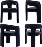 BESTANO Set of 4 Modern Velvet Fabric Upholstered Dining Chairs - Image 7