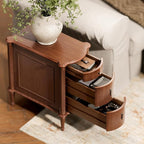 STO'SENSE Nightstand w/Charging Station & 3 Drawers, Pre-Assembled, Vintage - Image 4