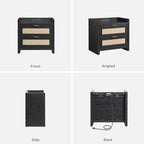 SICOTAS Black Nightstands Set of 2 Bed Side Table - Image 9