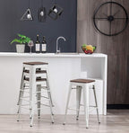HAOBO Home Modern Industrial Metal Barstool Counter Height Stools Stackable - Image 7