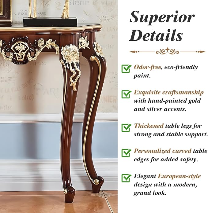 Vintage French Console Table, Wood Entryway Table - Image 5
