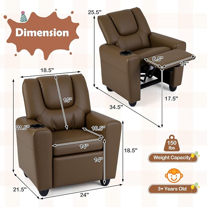 Costzon Kids Recliner Chair - Image 3