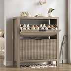 YOMILUVE Shoe Cabinet Storage for Entryway, Fluted Shoe Cabinet by YomiluveDesign