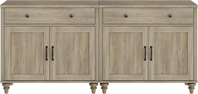 WAMAPT Buffet Cabinet with 4 Doors and 2 Drawers, Large Coffee Bar Table Wood - Image 8