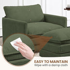ROWHY Single Armchair with Ottoman, Modern Corduroy Cloud Couch with - Image 5
