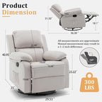 Korser Recliner Chair, 360 Swivel Rocker Chair - Image 2