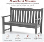 Stoog 3 Piece Outdoor Bench & Outdoor Chairs Set, All-Weather HIPS Patio - Image 4