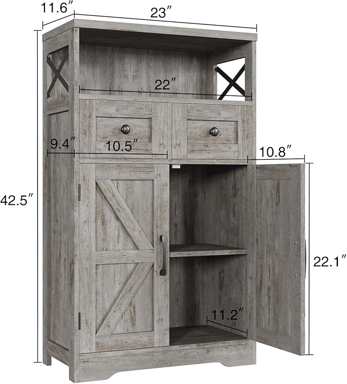 Befrases Set of 2 Farmhouse Storage Cabinet - Image 3
