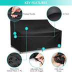 WLEAFJ Patio Sofa Cover Waterproof, 3-Seater Outdoor Sofa, Heavy Duty Deep - Image 3